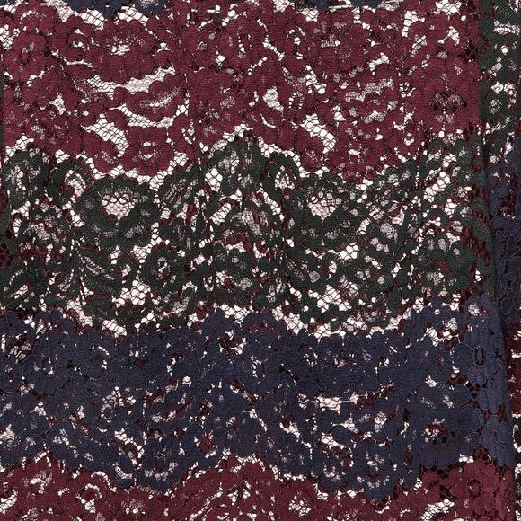 Sandro Maroon Floral Lace Scalloped Crop Top M - Picture 3 of 5